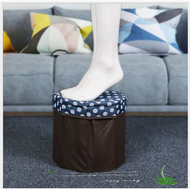 Ghế gấp bọc vải gọn nhẹ đựng đồ đa năng