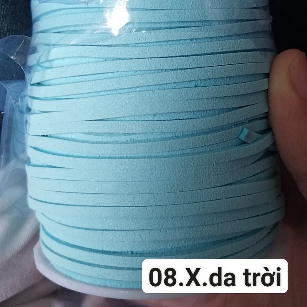 1 cuộn dây da lộn 2mm , dây da nhung, dây nhung làm vòng, dây đan vòng tay, vòng cổ