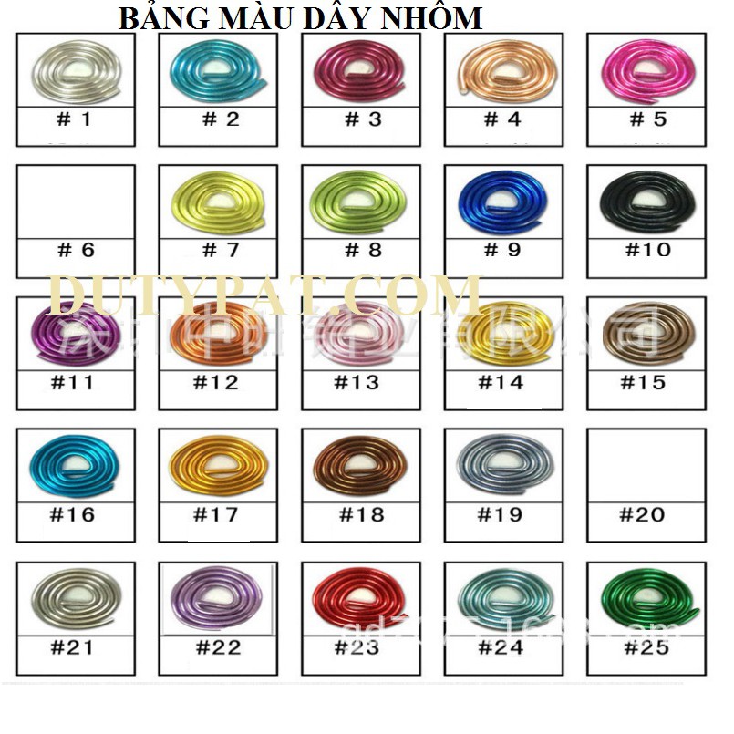 cuộn 5met dây nhôm mạ màu size 1.5/ 2 /2.5mm