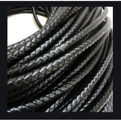 10m dây da tròn đen làm vòng size 3-4-5-6-7mm