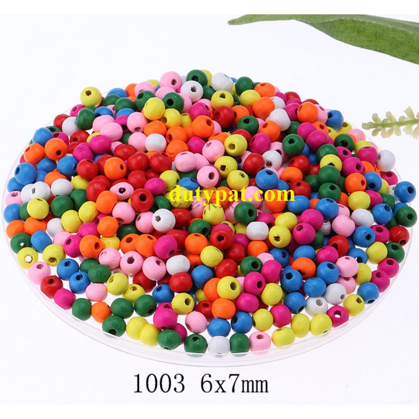 gói 5-25gam hạt gỗnhiều màu nhiều size 4-25mm