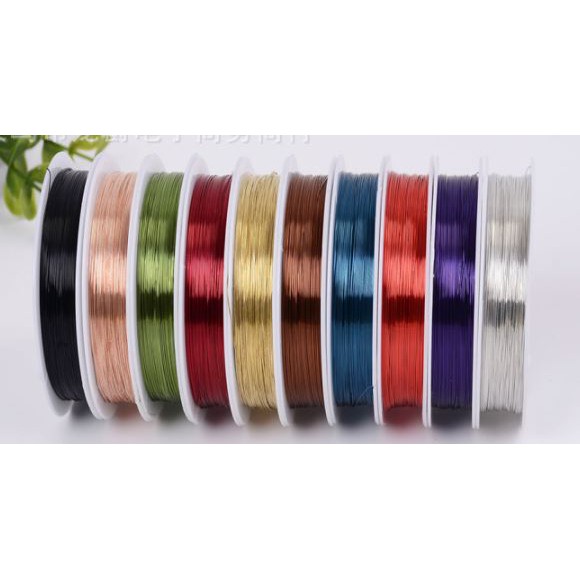 cuộn Dây đồng size 0.4mm nhiều màu làm handmade, trang sức(khoảng 9 mét)