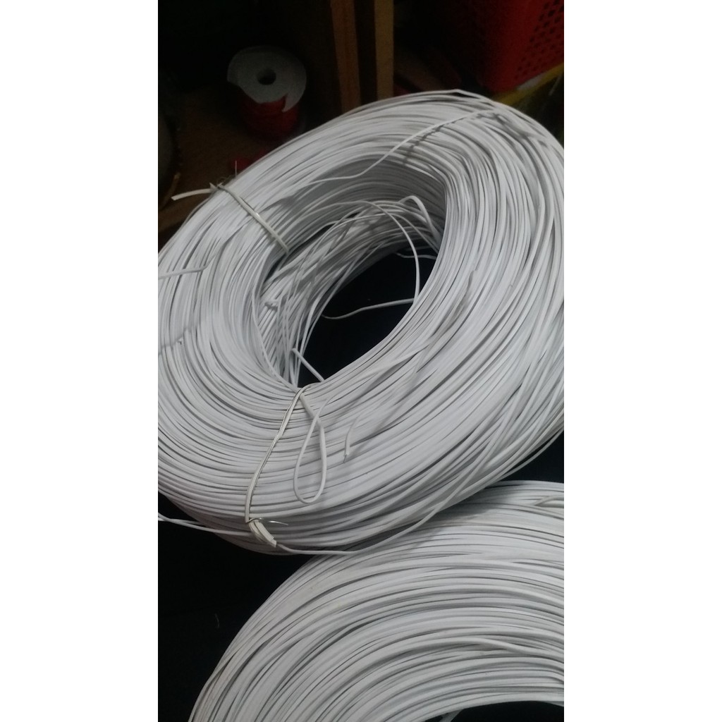 1 cuộn 0.8kg khoảng 300met dây nhôm bọc nhựa trắng 1.2mm