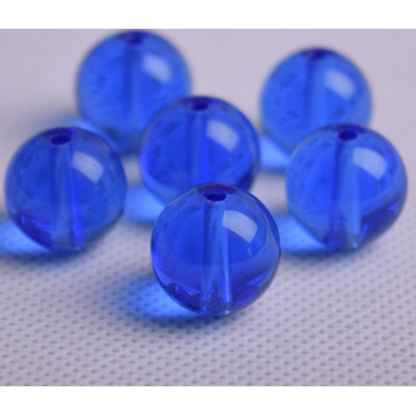 0.5kg hạt đá thủy tinh màu xanh biển nhạt size 8-10mm
