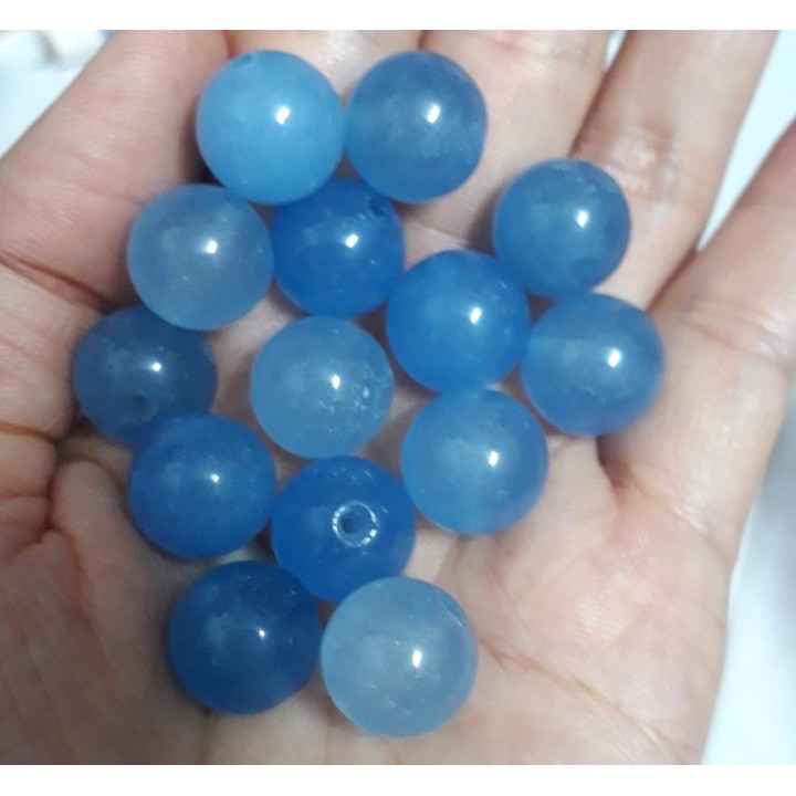 5 hạt đá thiên nhiên 12mm xanh biển làm vòng tay