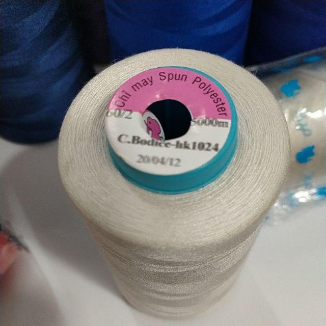 Cuộn chỉ cotton HK- 5000met, chỉ may, chỉ làm tua rua