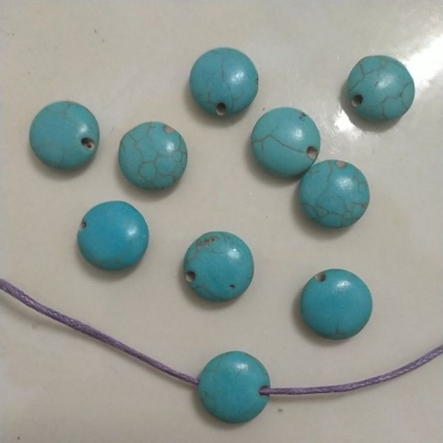 10 viên đá màu xanh ngọc lam 5x12mm