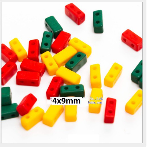 5-25gam hạt trái tim 2 lỗ, hat hình chữ nhật 4x9mm,  hình vuông 9mm (p173-97)