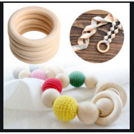 gói 10 Vòng khoen gỗ tròn size 3cm