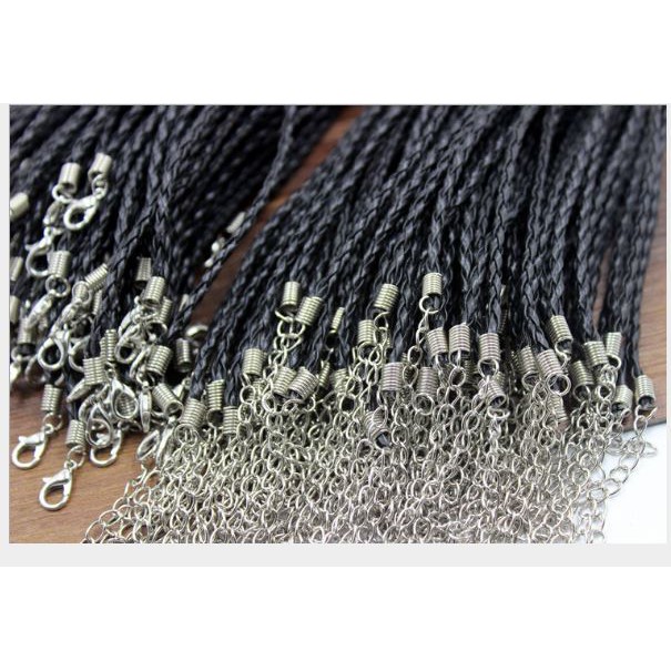 10 vòng cổ  dây da PU xoắn 3mm