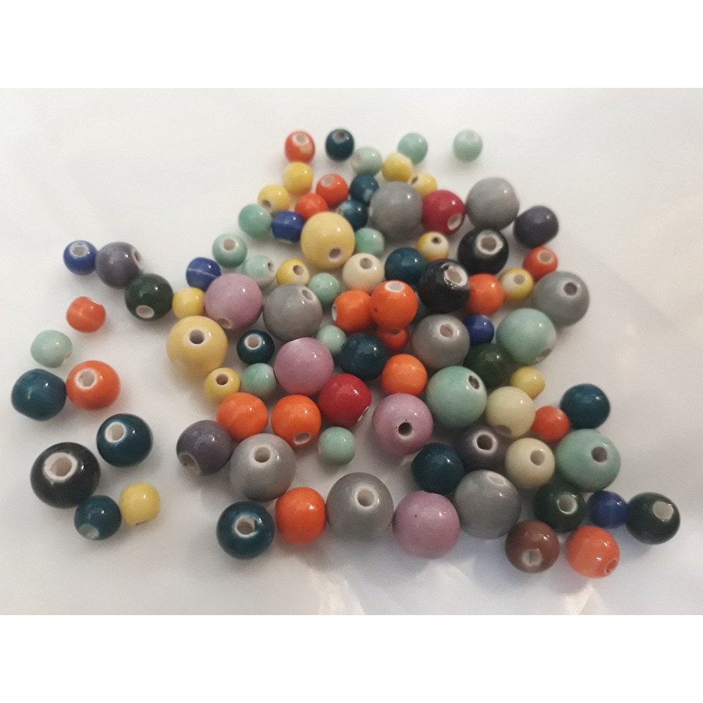 20 viên đá gốm sứ hỗn hợp size từ 6-10ly đủ màu