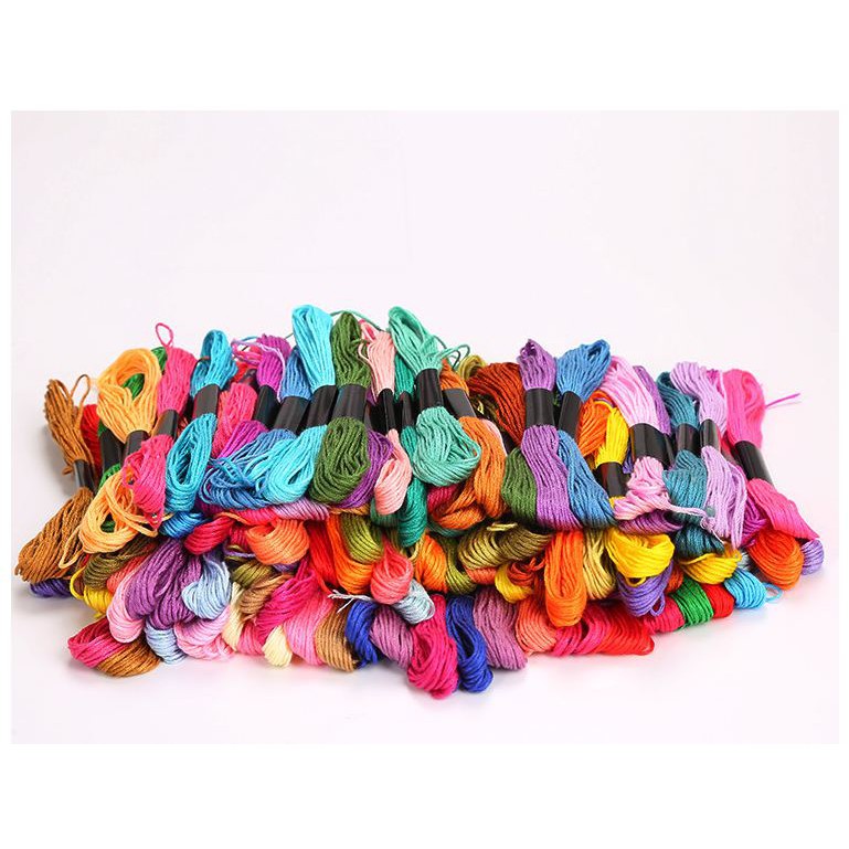 Gói 100 tép chỉ thêu cotton 100 màu khác nhau