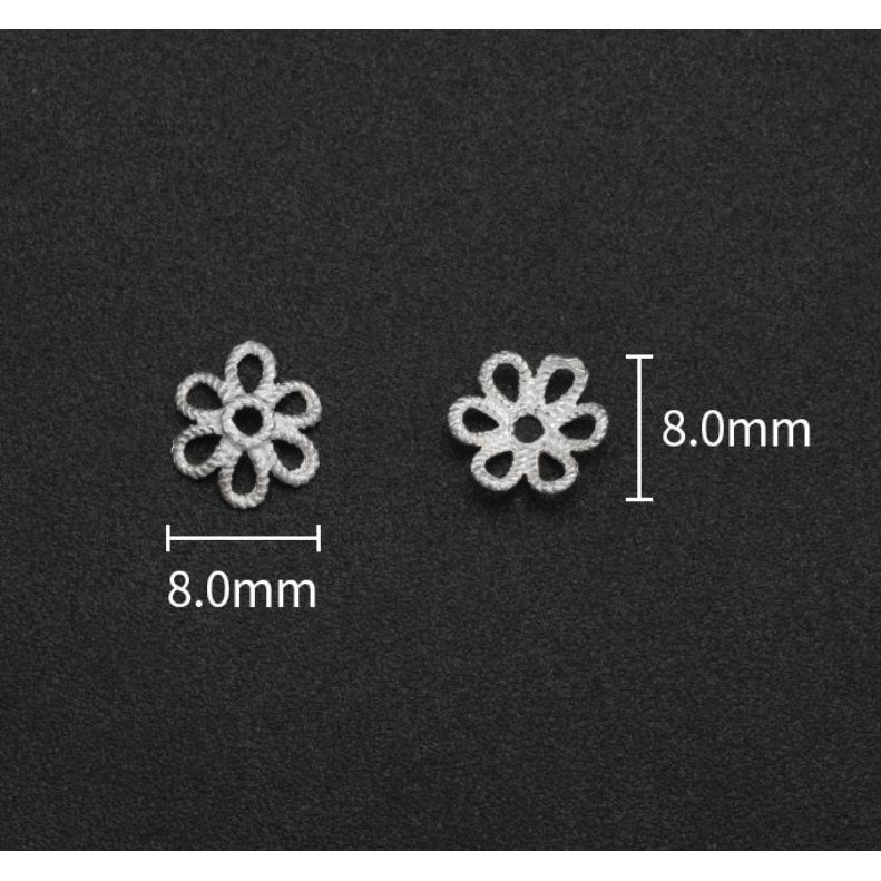 đế hoa ốp hạt bạc 925 -size 8-10mm mã 761