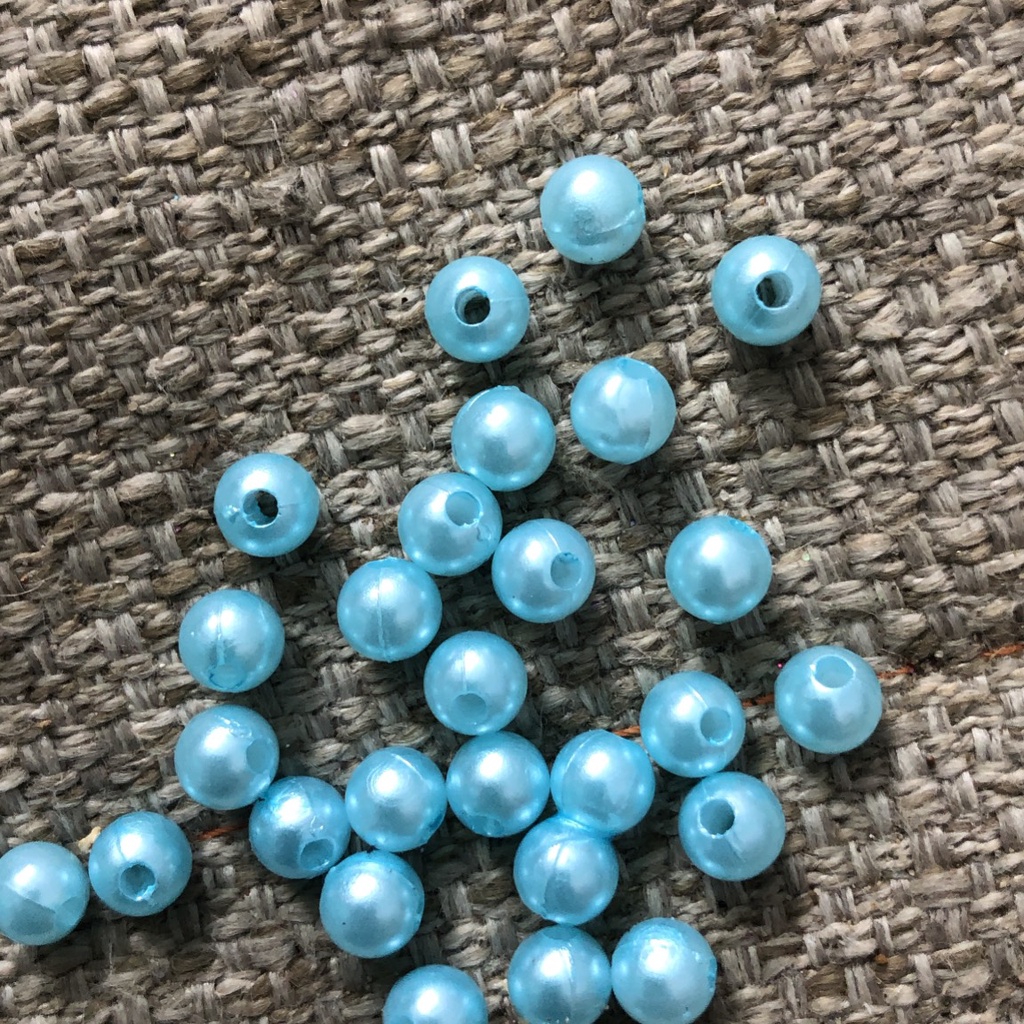10-50 gam hạt châu 6mm, hạt cườm,hạt bẹt nhựa nhiều màu có lỗ