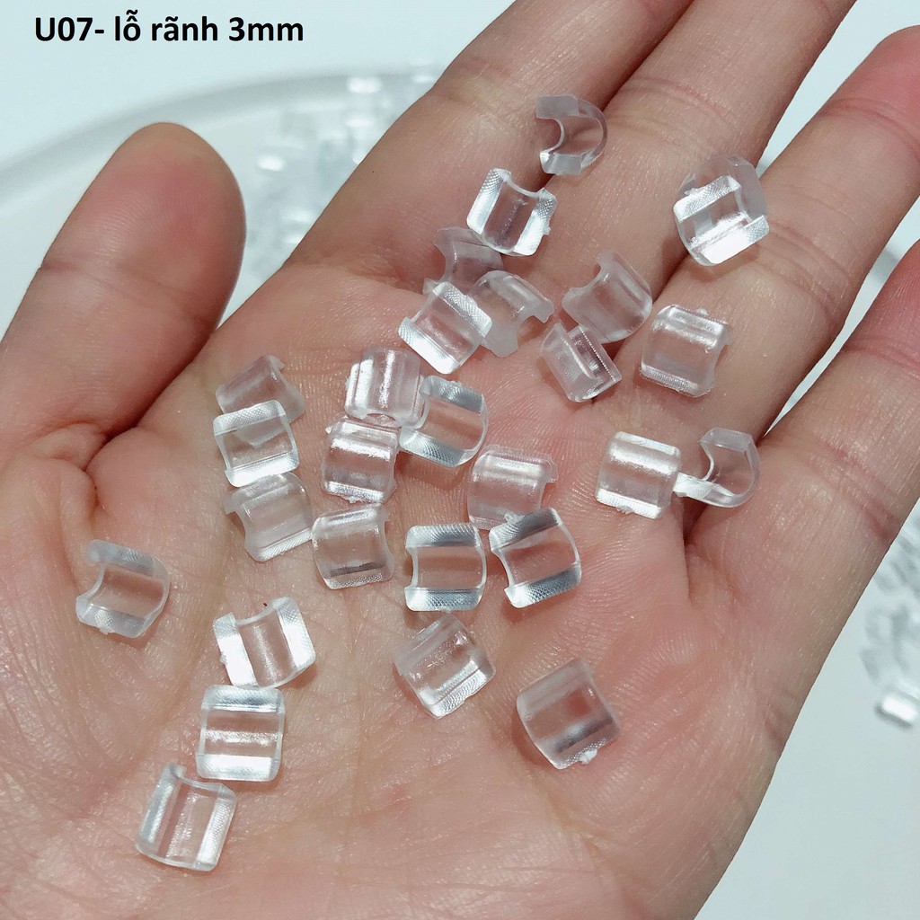20-100 cái khóa dây làm đế dán patch cho cột tóc U07/U42/U69/J47