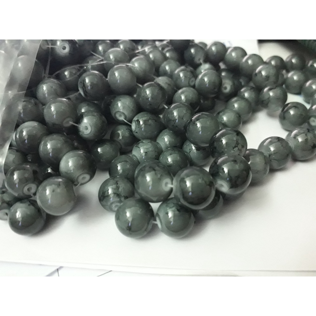 100gam size 8-10-12mm hạt đá nhân tạo làm vòng tay, vòng cổ