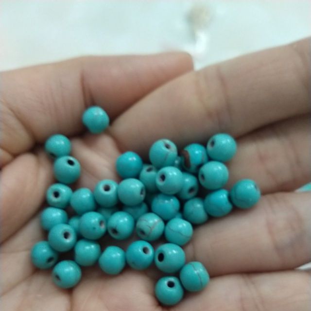 50viên ngọc lam turquoise 6mm