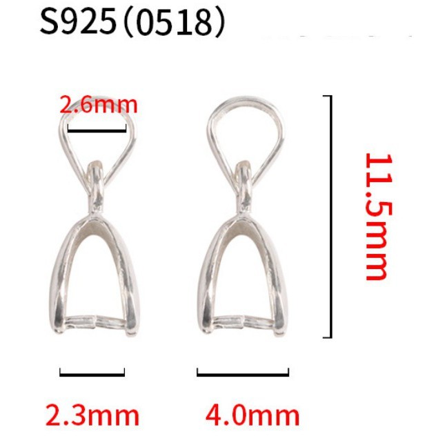 kẹp mặt dây chuyền bạc 925