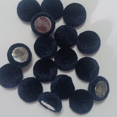10 Nút dán vải nhung đỏ và xanh đen 15mm