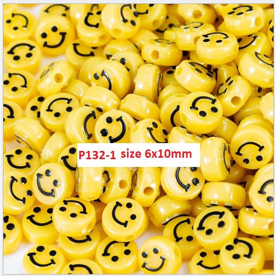 10-50 gam hạt mặt cười IN NỔI 10mm loại tốt xỏ vòng hat, làm trang sức