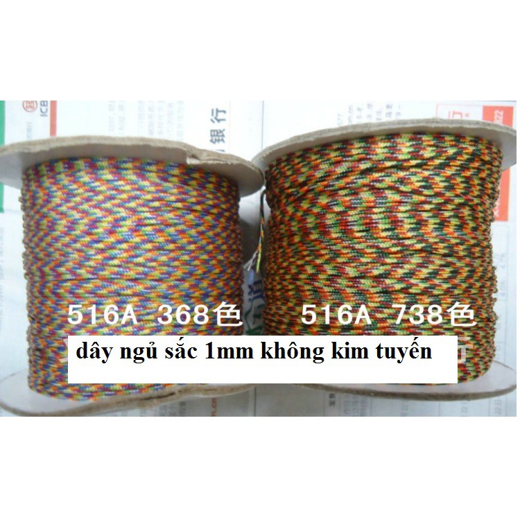 cuộn 130m Dây chỉ ngũ sắc may mắn size 1mm -các màu mã 516A