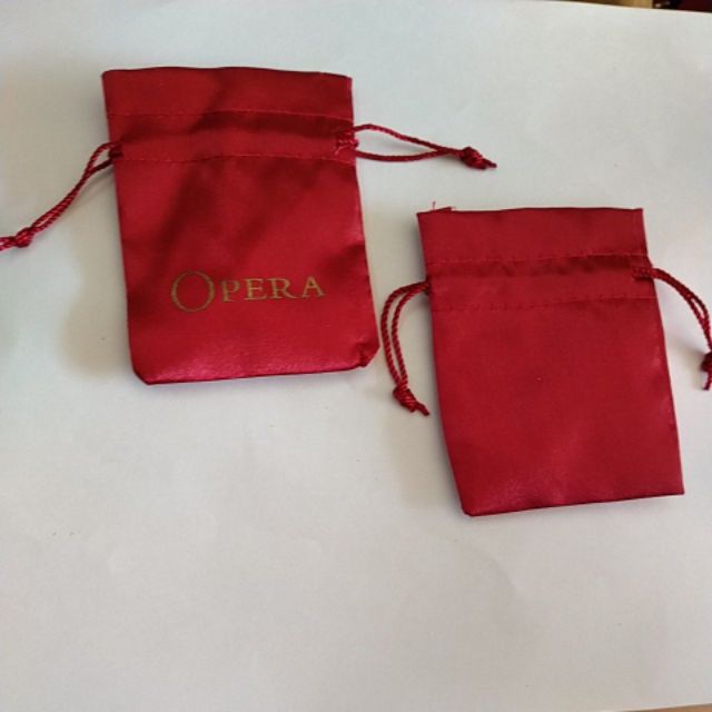 10 Túi rút mini vải phi bóng 6x8.5cm đỏ đô Opera