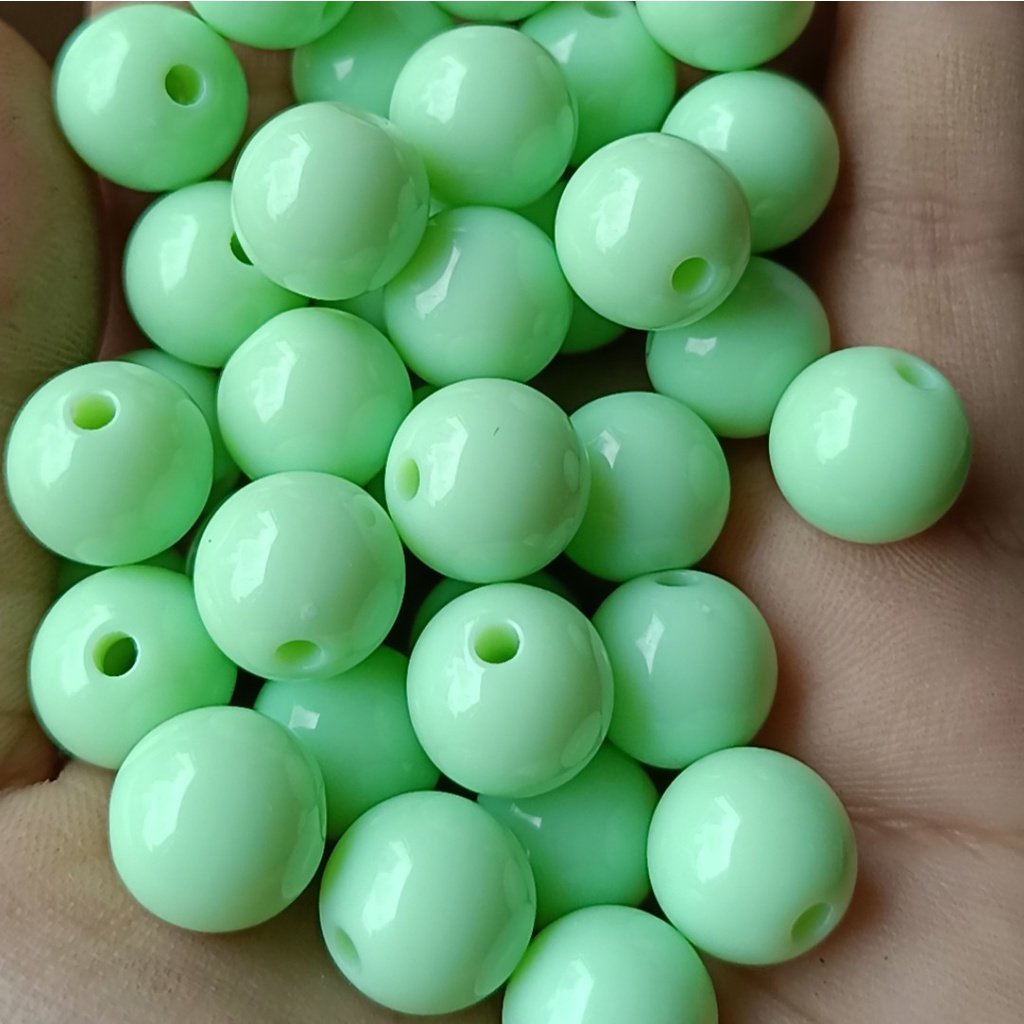 10-25gam hạt nhựa 12mm tròn nhiều màu có lỗ xỏ dây cỡ 2mm