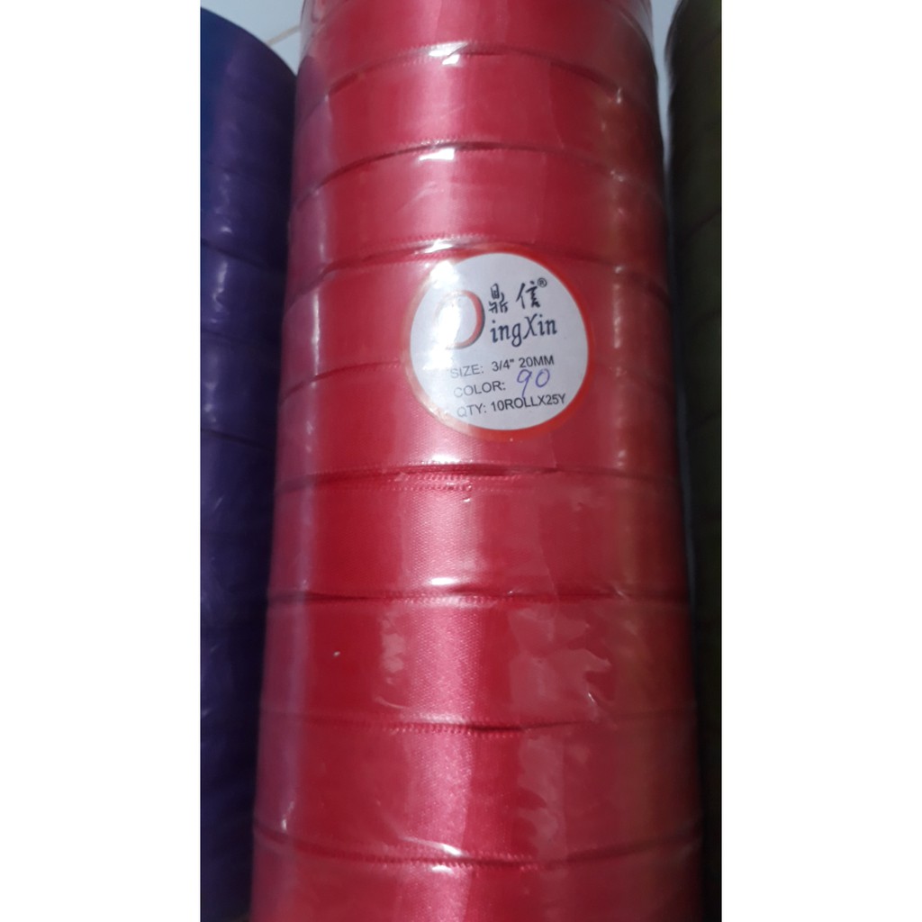 cuộn 25yds (22met) dây satin , dây ruy băng , dây lụa to bản 10-40mm