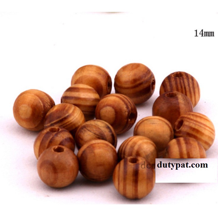 100gam hạt gỗ tròn có lỗ xỏ vân nâu đủ size 6mm-8mm-10mm-12mm-14mm-16mm-18mm-20mm-25mm-30mm