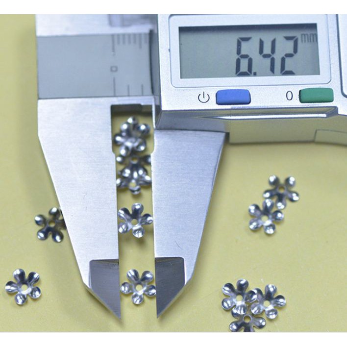 10 mũ hoa ốp hạt inox không rỉ 6.4mm làm vòng