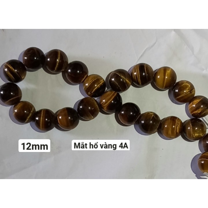 Một hạt đá mắt hổ 8-10-12-14-16-18-20mm vàng nâu 4A
