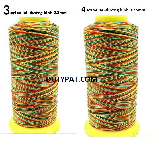 Bộ 6 Chỉ nylon ngũ sắc đủ 6 size -giá chỉ 45k /1 cuộn