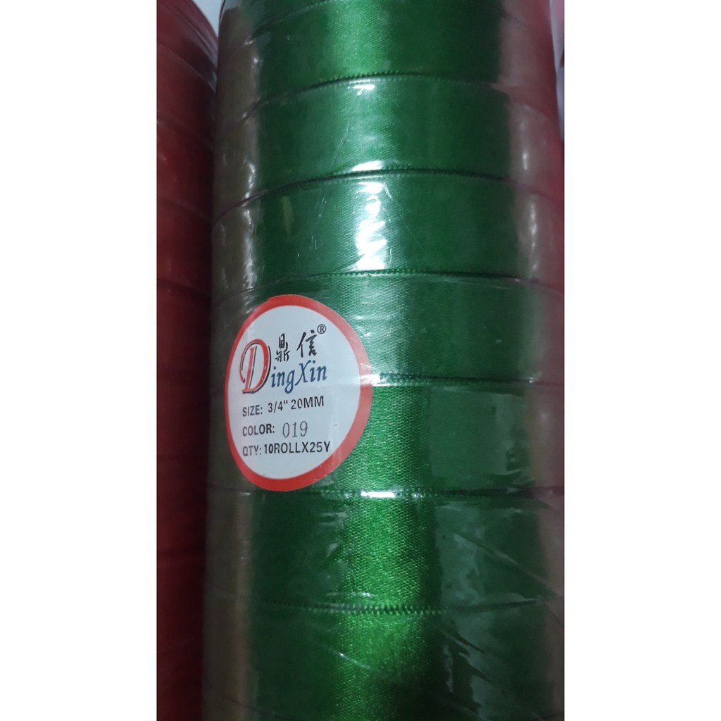 cuộn 25yds (22met) dây satin , dây ruy băng , dây lụa to bản 10-40mm