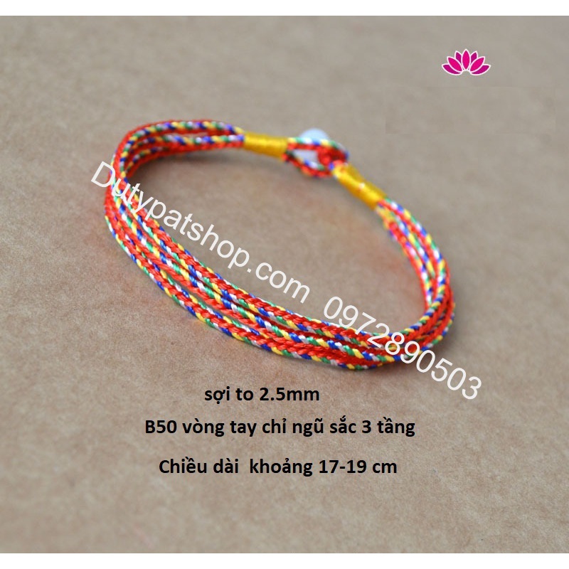 Vòng Tay Chỉ Ngũ Sắc Nepal May Mắn, vòng tay may mắn,Vòng ngũ sắc Tây Tạng - vòng tay chỉ ngũ sắc may mắn