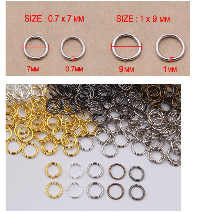 10g KHOEN TRÒN  4mm 5mm 6mm 7mm 8mm 10mm 12mm 15mm 20mm KẾT NỐI CÁC PHẦN KHUYÊN TAI, VÒNG, MÓC KHÓA