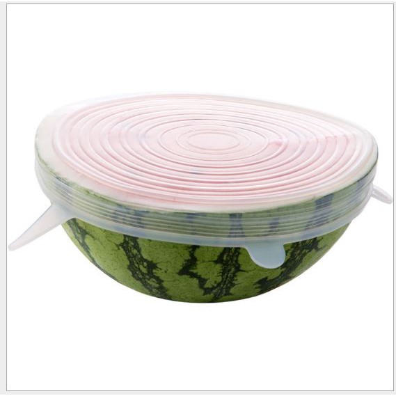 Set 6 Miếng Nắp Đậy Silicon Co Giãn - Bọc Chén, Bát, Thực Phẩm Cần Bảo Quản