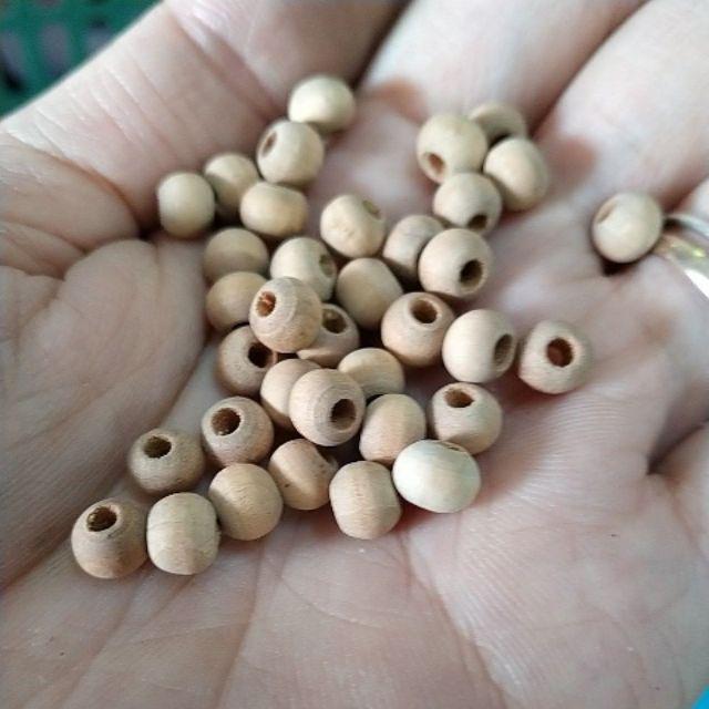 5-25gam hạt gỗ mộc 6mm màu nâu