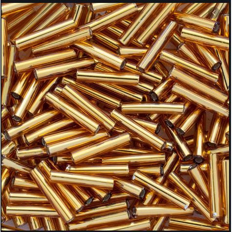 cườm ống, cườm trúc màu vàng, bạ dài 3-25mm (gói 10gam)