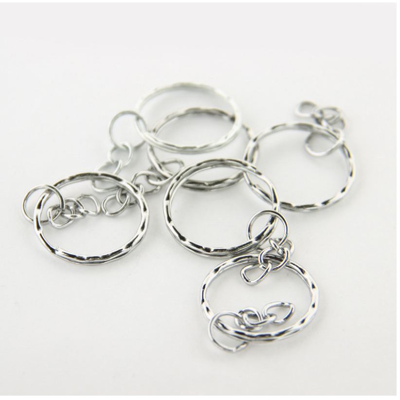 100 móc chia khóa viền gợn sóng các size 23mm-25mm-28mm