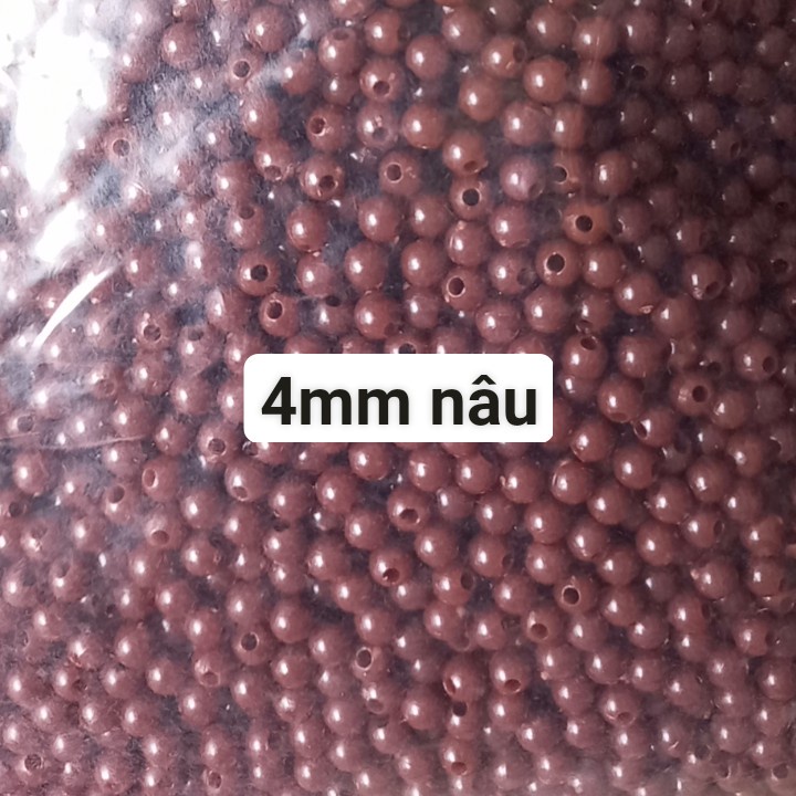 25gam hạt nhựa tròn bóng nhiều màu size 4mm