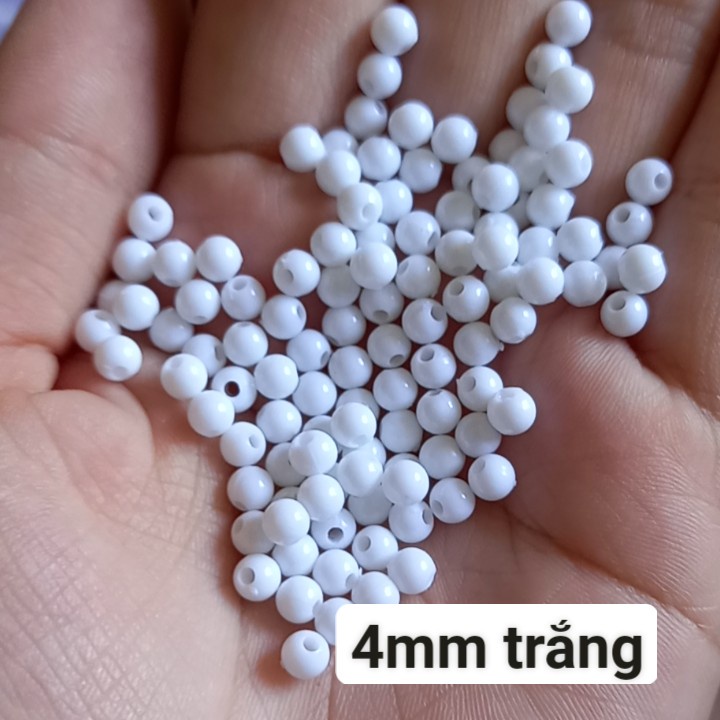 25gam hạt nhựa tròn bóng nhiều màu size 4mm