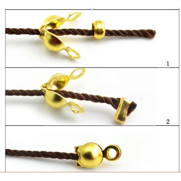 gói 20-50-100 chốt kẹp sò + chốt kẹp bi nối đầu dây làm vòng kim loại xi, chốt khóa đầu dây