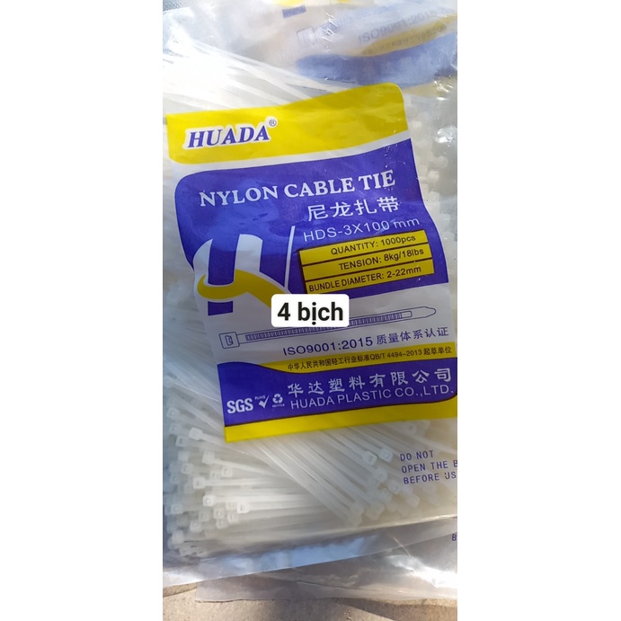 50-100 Dây rút, dây thít nhựa lạt rút nhựa đen trắng 8cm, 10cm, 12cm, 18cm, 20cm