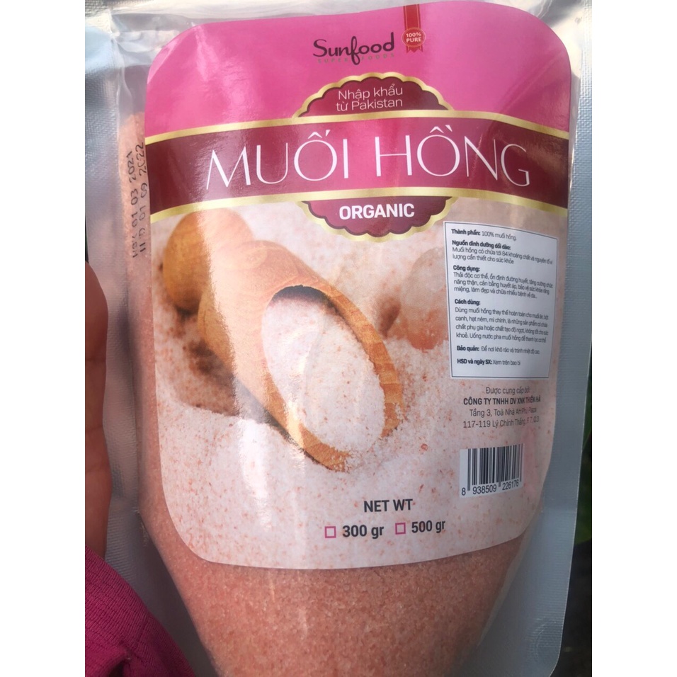 100-500gam Muối hồng / Muối hồng Himalaya organic nấu ăn tắm ngâm chân tẩy tế bào chết hạt nhuyễn mịn,