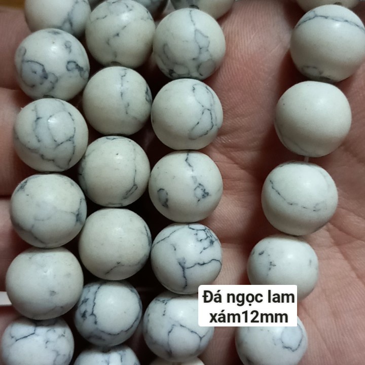 1 viên đá ngoc lam lỗ từ 1mm đến 1,5mm size 8mm 10mm 12mm