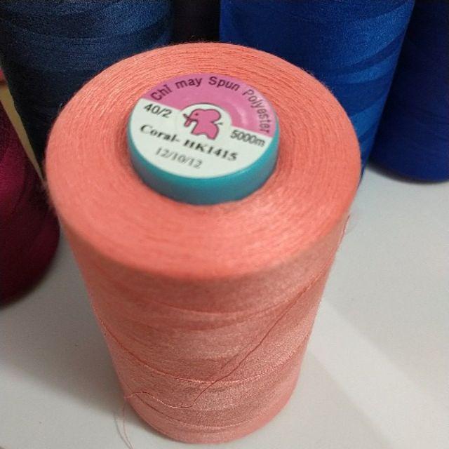 Cuộn chỉ cotton HK- 5000met, chỉ may, chỉ làm tua rua