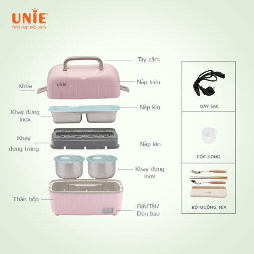 Hộp đựng cơm cắm điện văn phòng cao cấp UNIE UV-P1