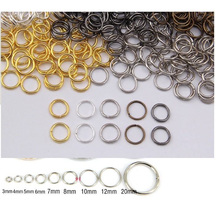 10gam hỗn hợp khoen tròn nối vòng đủ size đủ màu