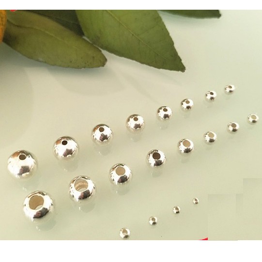 bi bạc 925 làm vòng size 4mm lỗ nhỏ 1.2mm & lỗ lớn 1.8mm