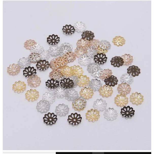 gói 20-100 ốp hoa ốp hạt 8mm loại 8 cánh làm trang sức, vòng tay, vòng cổ, hoa tai